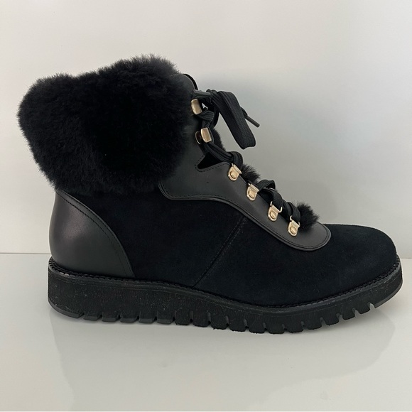 COLE HAAN ZeroGrand Explore Upstate Waterproof Shearling Boot in Black NEW - Picture 1 of 14